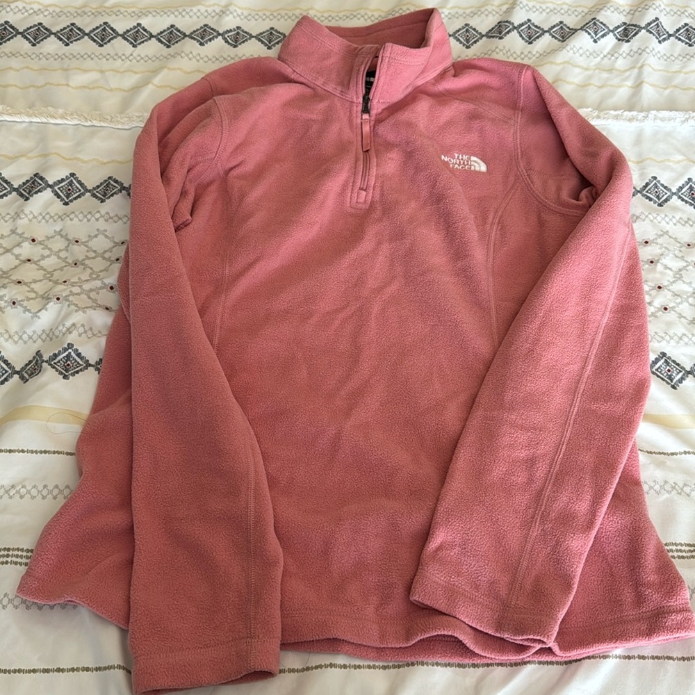 North face pink zip up